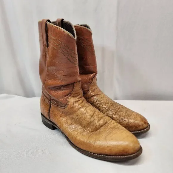 Justin Brown Leather Roper Western Cowboy Boots Men Size 7.5C Justin Boots | Shoes | Justin 3343 Roper Mens Leather Cowboy  main image 2